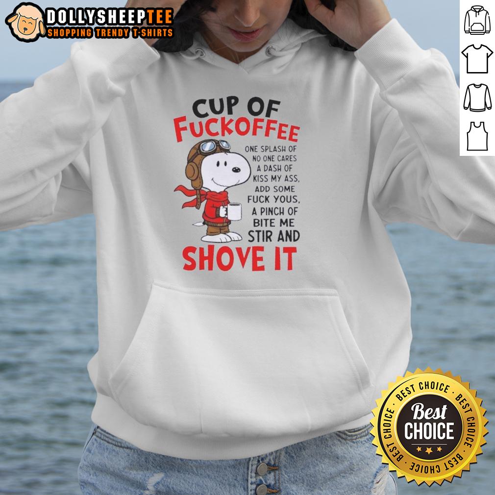 Good Snoopy Cup Of Fuckoffee One Splash Of No One Cares A Dash Of Kiss My Ass Add Some Fuck Yous A Pinch Hoodie Funny Snoopy hoodie with coffee humor: 'Good Snoopy Cup of Fuckoffee' design, perfect for casual wear and sarcastic vibes.