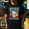 Vintage Snoopy T-shirt with 'Roses are red, shit is brown' graphic, perfect for humor and casual wear enthusiasts.
