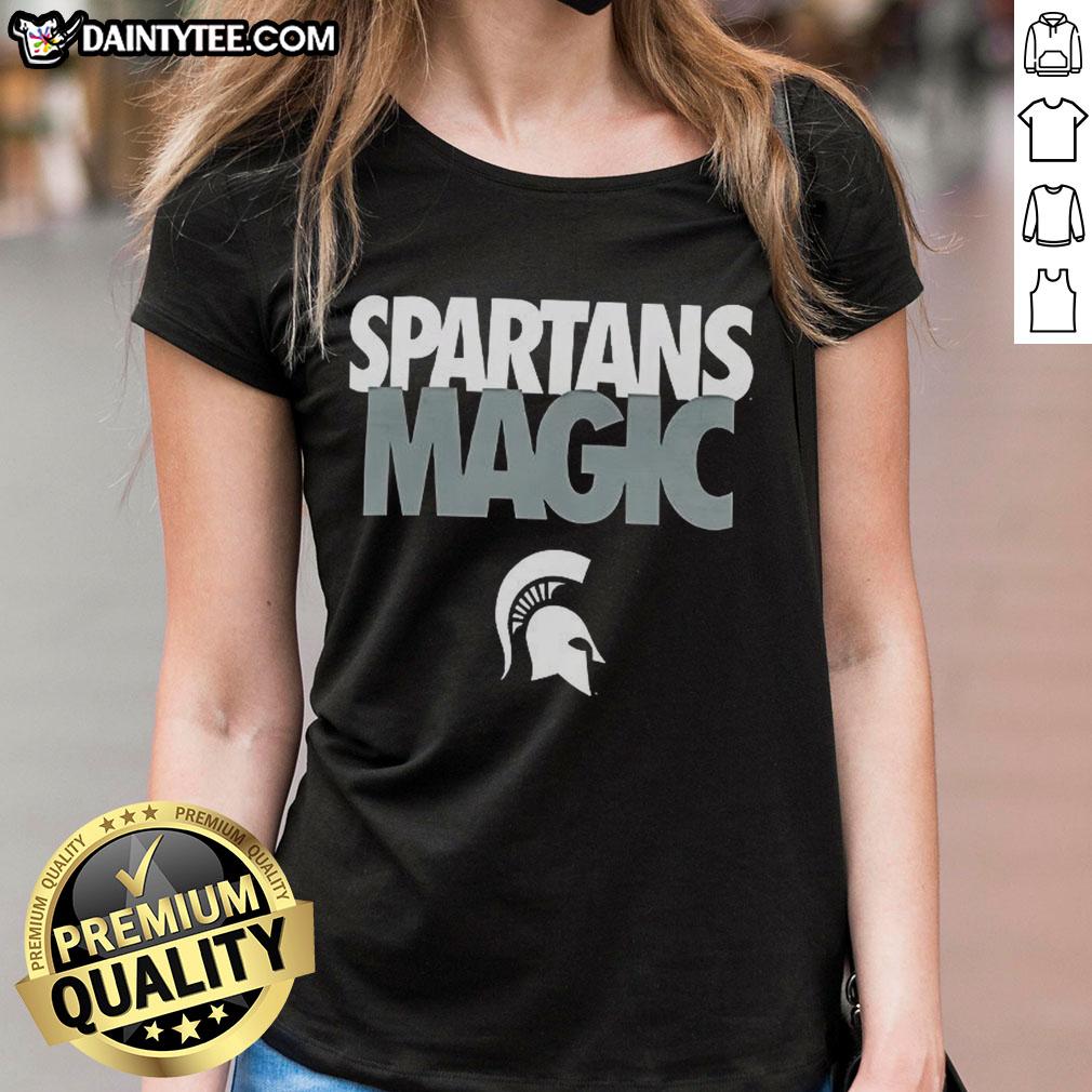 good-spartans-magic-michigan-state-spartans-ladies-tee Good Spartans Magic Michigan State Spartans Ladies Tee featuring vibrant colors and sporty design for fans.