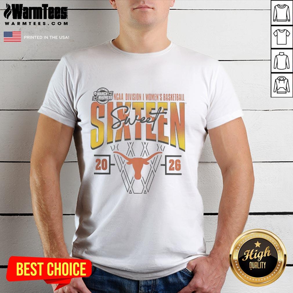good-texas-longhorns-2026-march-madness-sweet-16-ncaa-womens-basketball-tournament-t-shirt Good Texas Longhorns 2026 March Madness Sweet 16 NCAA Women's Basketball Tournament T-Shirt featuring team colors and logo.
