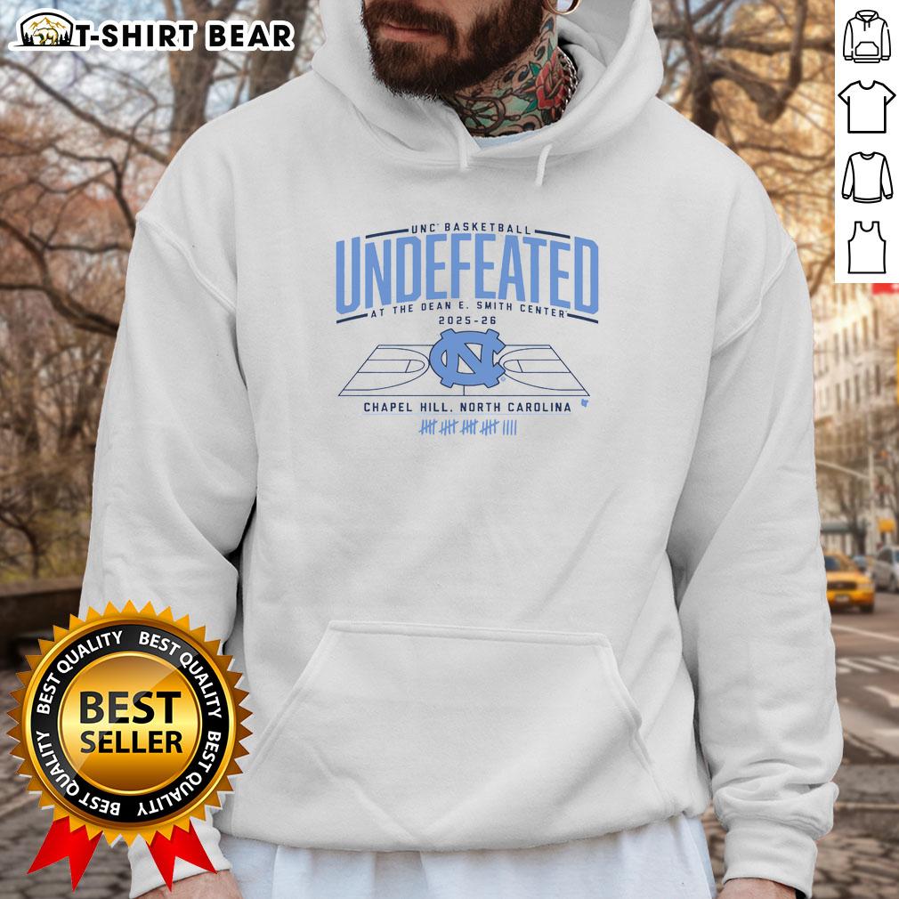 Good Unc Basketball Undefeated At The Dean E. Smith Center Hoodie Alt Text: Good UNC Basketball undefeated hoodie displayed at the Dean E. Smith Center, celebrating team spirit and success.