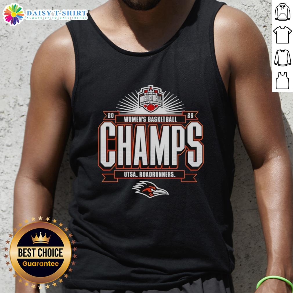 Good Utsa Roadrunners 2026 American Conference Womens Basketball Tournament Champions Tank Top Good Utsa Roadrunners 2026 American Conference Women's Basketball Tournament Champions tank top featuring vibrant team colors.