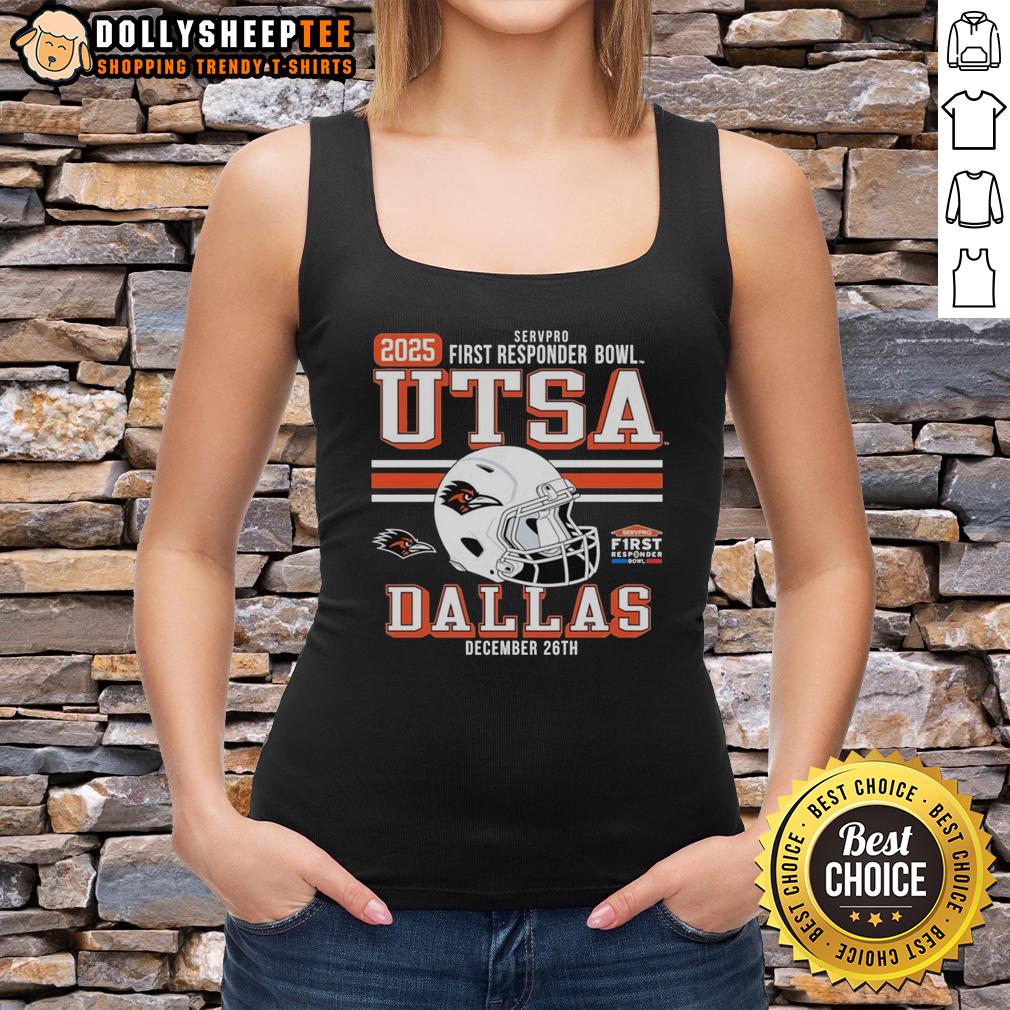 Good Utsa Roadrunners Servpro First Responder Bowl Tank Top Good Utsa Roadrunners Servpro First Responder Bowl tank top featuring team colors and logo, perfect for fans.
