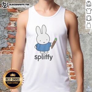 Alt Text: Awesome Spliffy Bunny graphic tank top featuring a colorful bunny design, perfect for casual and trendy summer outfits.