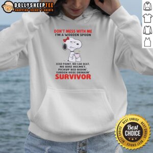 Good Snoopy hoodie for survivors, featuring a wooden spoon design, perfect for those who embrace adventure without limits.