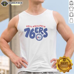 Awesome Philadelphia 76ers Bubble Tank Top featuring team colors and logo, perfect for basketball fans and summer wear.