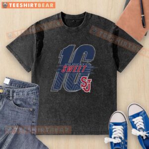 Nice St. Johns Red Storm 2026 NCAA Men's Basketball Sweet 16 washed t-shirt in vibrant red, perfect for fans.