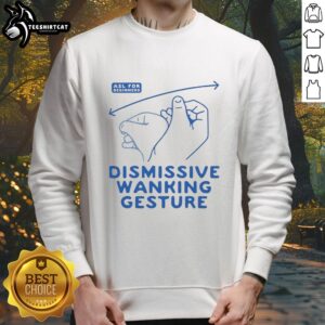 Trendy Nice Dismissive Wanking Gesture Sweatshirt in black, featuring a bold graphic design for casual streetwear style.