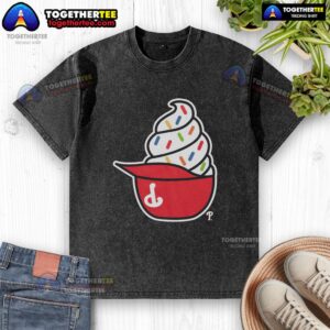 Original Philadelphia Phillies Ice Cream Washed T-Shirt featuring a vintage design and soft fabric, perfect for fans.