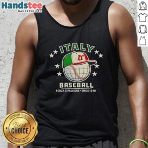 Good Forza Italia baseball tank top featuring 'Forza e Passione Since 1948' design, perfect for sports fans.