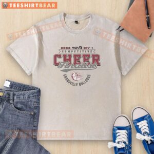 Nice Grandville Bulldogs 2026 MHSAA Cheer Division 1 Finalist washed t-shirt featuring team colors and logo.