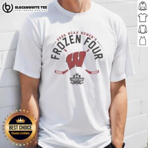 Good Wisconsin Badgers NCAA Womens Ice Hockey 2026 Frozen Four logo T-shirt featuring vibrant team colors and design.