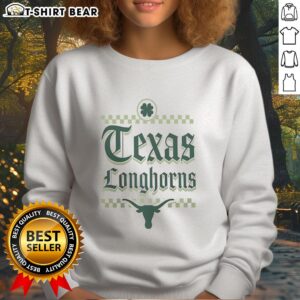 Nice Texas Longhorns St. Patrick's Day sweatshirt featuring festive green design and university logo for fans.