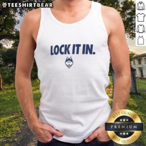 Official UConn Huskies 2026 Lock It In Tank Top featuring bold graphics, perfect for fans and summer wear.
