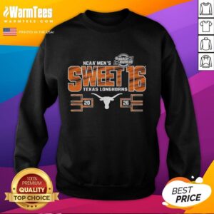 Texas Longhorns NCAA Men's March Madness Sweet 16 2026 sweatshirt featuring bold team logo and stylish design.