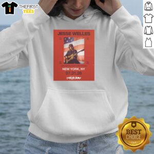 Good Jesse Welles Red Tour 2026 North America city dates poster on a hoodie, showcasing tour locations and dates.