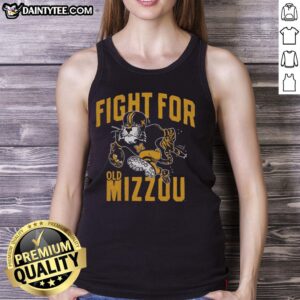 Vintage tank top featuring 'Good Fight for Old Mizzou' design; perfect for fans celebrating Mizzou spirit and nostalgia.