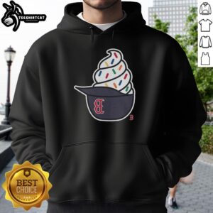 Premium Boston Red Sox ice cream hoodie featuring vibrant team colors and logo, perfect for fans and casual wear.