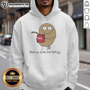 Top Beans Give Me Gas meme hoodie featuring a humorous design and vibrant colors, perfect for meme lovers.