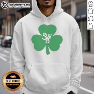 Original SWB Clover Lucky St. Patrick's Day Hoodie featuring a vibrant green clover design for festive celebrations.