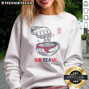 Good Go Team Japan Tea Celebration Sweatshirt featuring vibrant colors and festive design for tea lovers and fans.