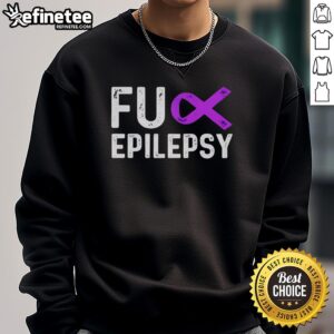 Official Fck Epilepsy Purple Ribbon T-Shirt - Image 5