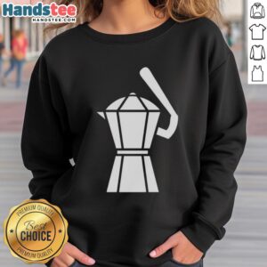 Original Samuel Aldegheri Moka Pot baseball sweatshirt featuring a stylish design for coffee lovers and sports fans.