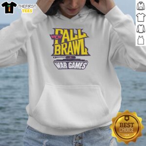 Alt Text: Stylish Pretty WCW Fall Brawl War Games hoodie showcasing vibrant graphics and cozy design for wrestling fans.
