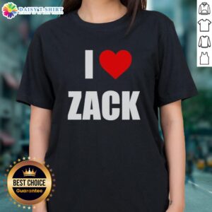 Nice I Love Zack Heart Ladies Tee featuring a stylish heart design, perfect for expressing love and affection.