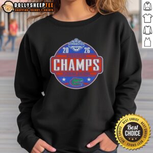 Official Florida Gators 2025 SEC Women's Gymnastics Champions sweatshirt in vibrant colors, perfect for fans and athletes.
