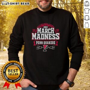 Top Pennsylvania Quakers 2026 NCAA Men's Basketball March Madness Bound sweatshirt showcasing team pride and style.