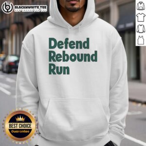 Original Defend Rebound Run Hoodie in black, featuring a stylish design and comfortable fit for active wear.