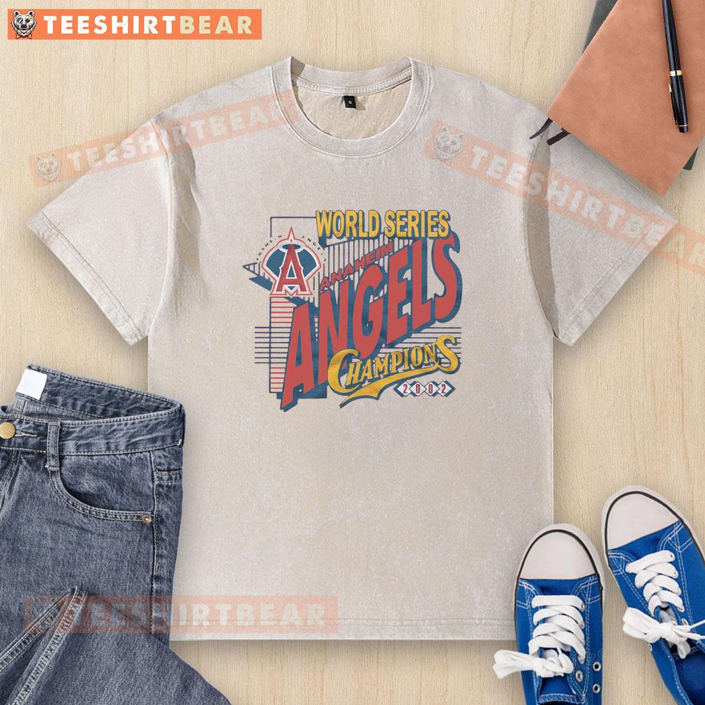 hot-anaheim-angels-2002-world-series-champions-washed-t-shirt Hot Anaheim Angels 2002 World Series Champions washed t-shirt showcasing vintage team logo and championship pride.