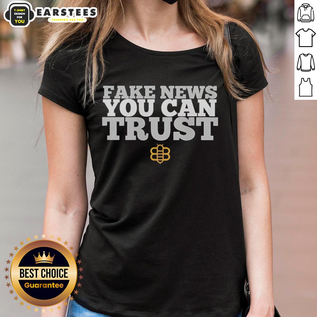 hot-fake-news-you-can-trust-bee-logo-ladies-tee Hot Fake News You Can Trust Bee Logo T-Shirt - Image 4