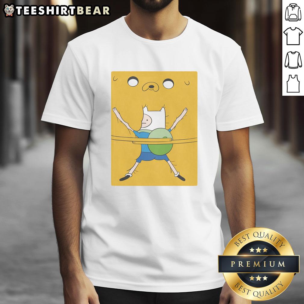 hot-finn-hugging-jake-bro-hug-adventure-time-movie-t-shirt Hot Finn hugging Jake in a bro hug on Adventure Time movie T-shirt design, perfect for fans of the animated series.
