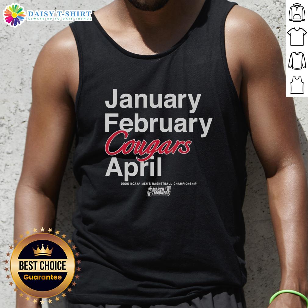 Hot Houston Cougars January February April NCAA Men's Basketball Championship March Madness Tank Top Hot Houston Cougars NCAA Men's Basketball Championship tank top for March Madness, perfect for fans in January, February, and April.
