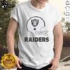 Alt Text: Hot Las Vegas Raiders football logo featured on a big helmet t-shirt, perfect for fans and game day apparel.