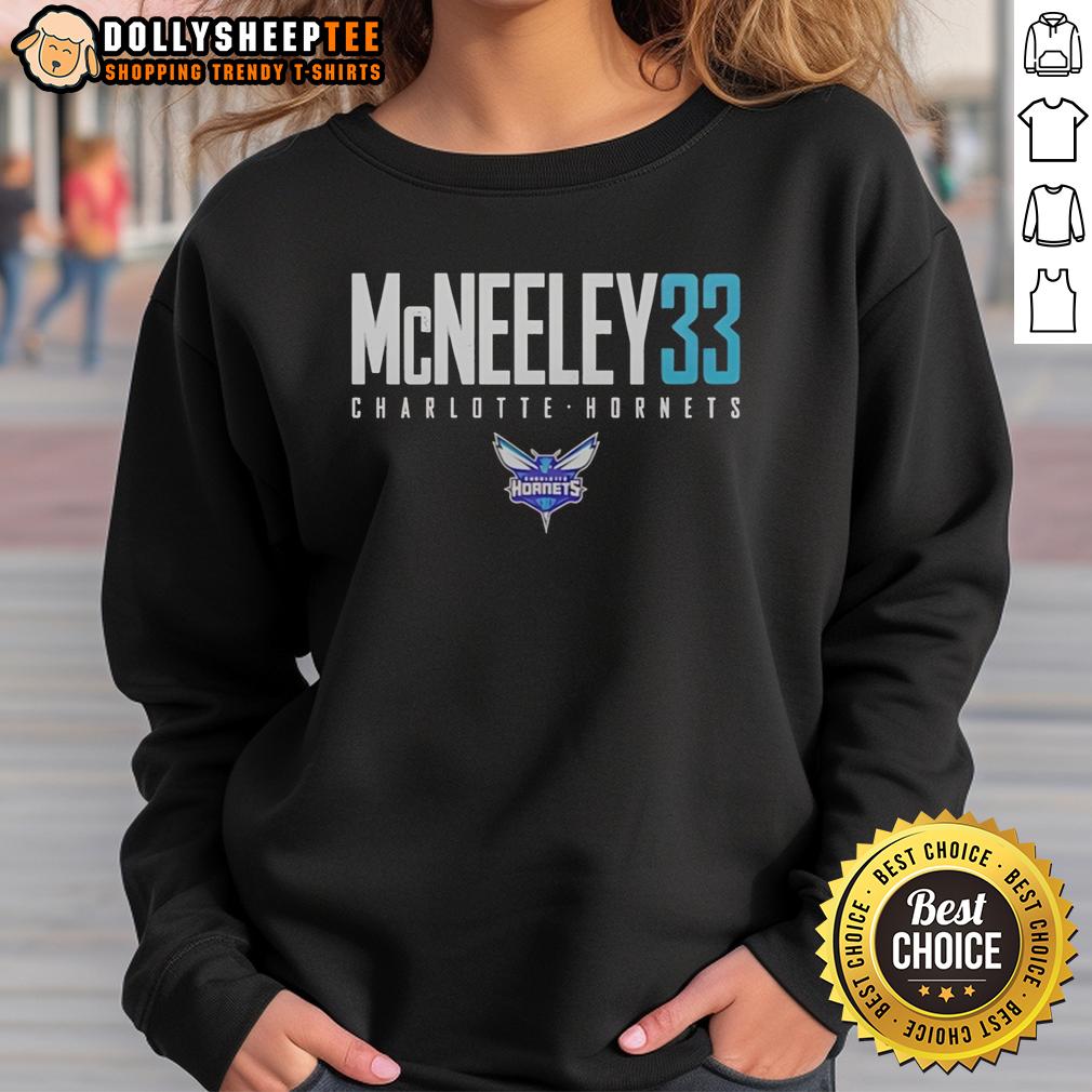 Hot Liam Mcneeley 33 Charlotte Hornets Basketball Mcneeley 33 Sweatshirt Hot Liam McNeeley wearing a Charlotte Hornets sweatshirt, showcasing his style and team spirit on the court.