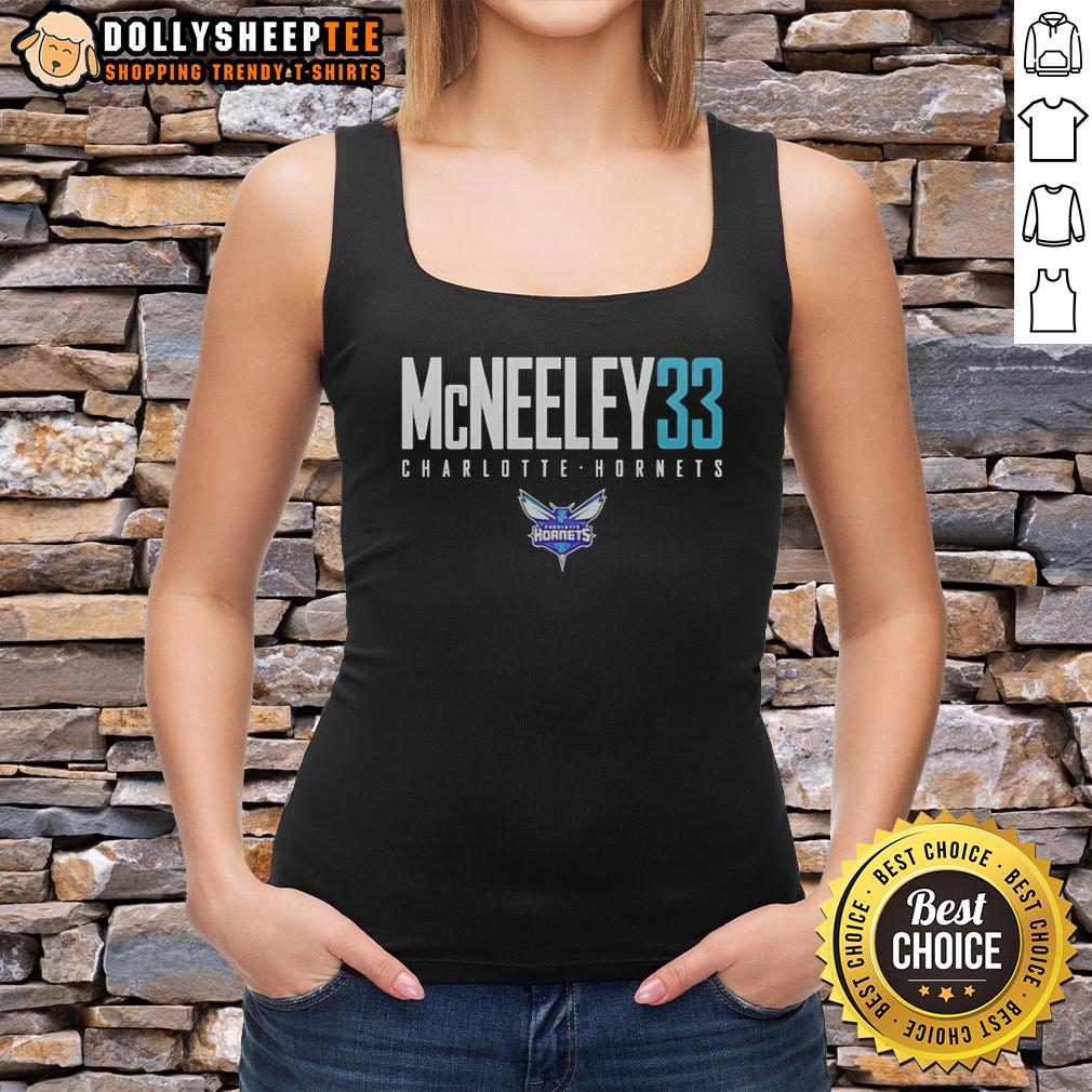 Hot Liam Mcneeley 33 Charlotte Hornets Basketball Mcneeley 33 Tank Top Hot Liam McNeeley wearing a Charlotte Hornets basketball tank top featuring number 33, showcasing team spirit and style.