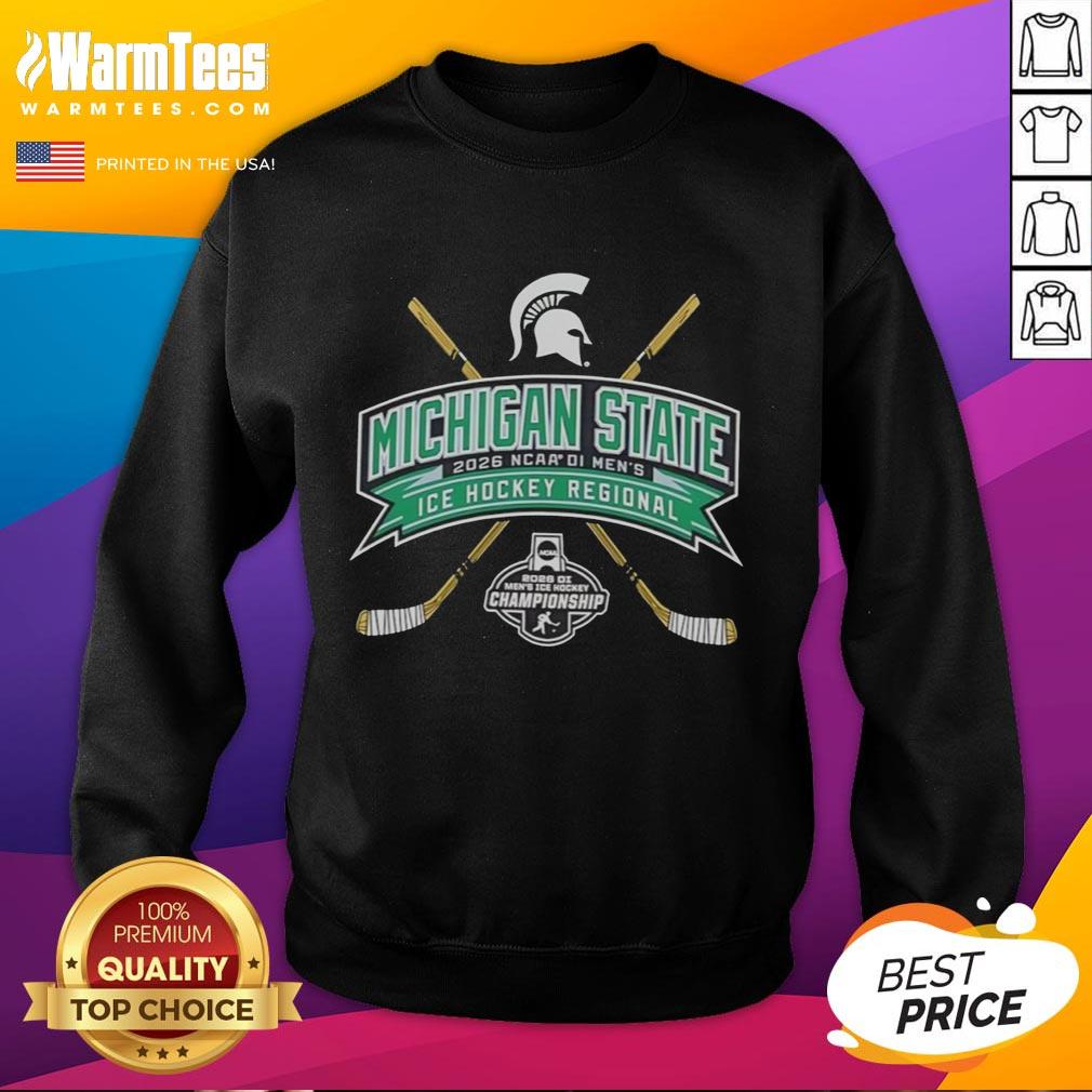 hot-michigan-state-2026-ncaa-division-i-mens-ice-hockey-regional-sweatshirt Hot Michigan State 2026 NCAA Division I Men's Ice Hockey Regional Sweatshirt in green with logo and team graphics.