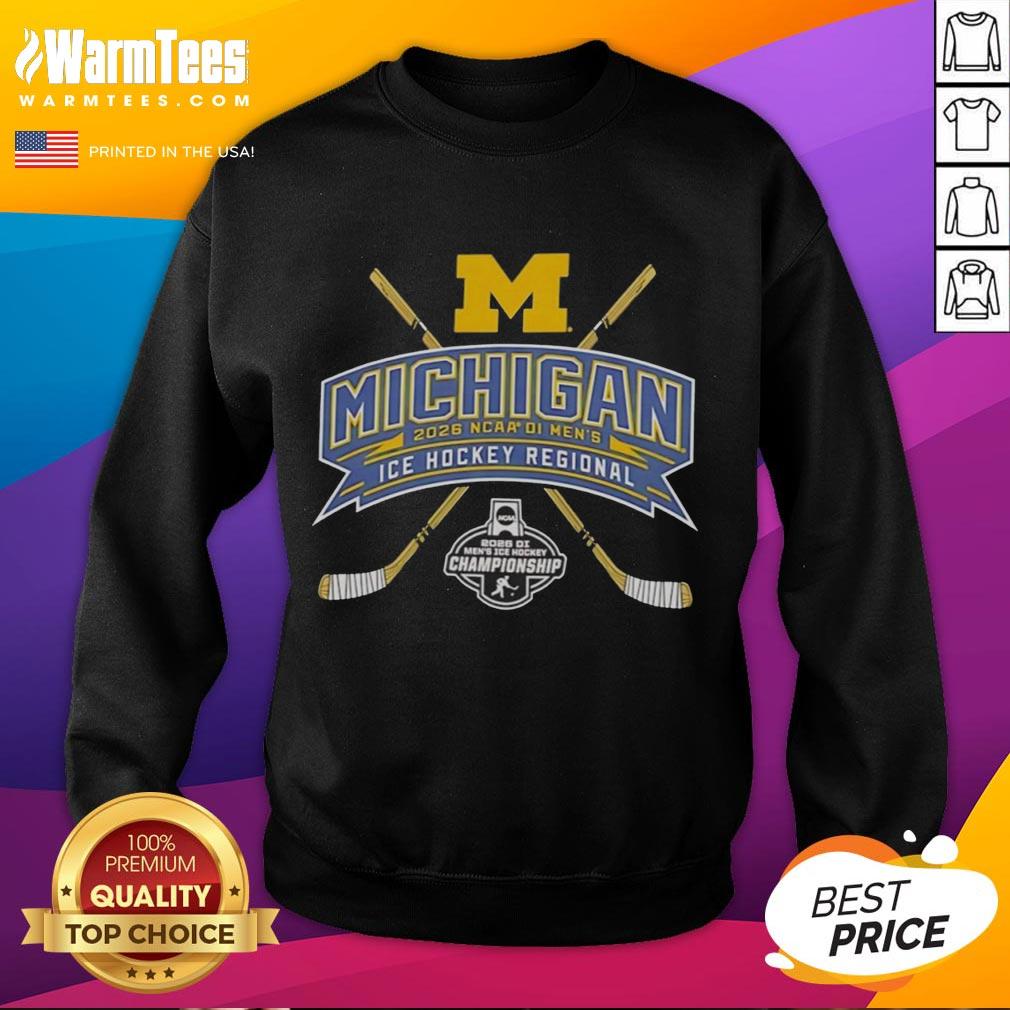 hot-michigan-wolverines-2026-ncaa-division-i-mens-ice-hockey-regional-sweatshirt Hot Michigan Wolverines 2026 NCAA Division I Men's Ice Hockey Regional sweatshirt in navy blue with logo.