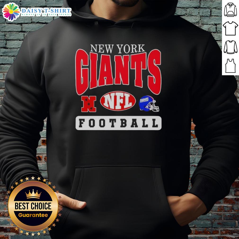 Hot New York Giants Nfl Football Helmet Logo Hoodie Alt Text: Stylish hoodie featuring the New York Giants NFL football helmet logo, perfect for fans and casual wear.