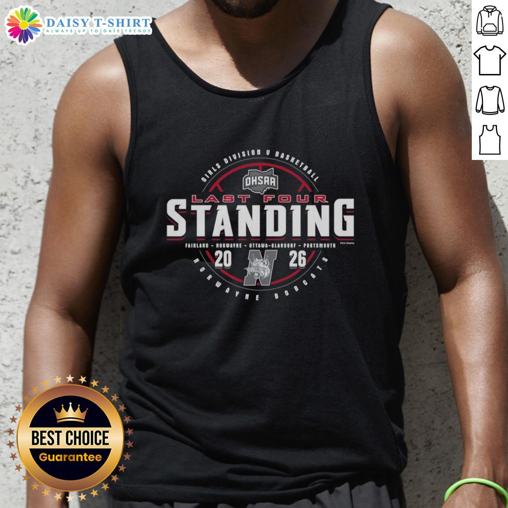 Hot Norwayne Bobcats 2026 OHSAA Girls Basketball Division 5 Last Four Standing Tank Top Alt Text: Hot Norwayne Bobcats 2026 OHSAA Girls Basketball Division 5 Last Four Standing tank top design in vibrant colors.