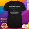 Alt Text: Hot Obaa Film Crew T-Shirt featuring the Small Beer Department and Baktan Cross Ca design, perfect for film enthusiasts.