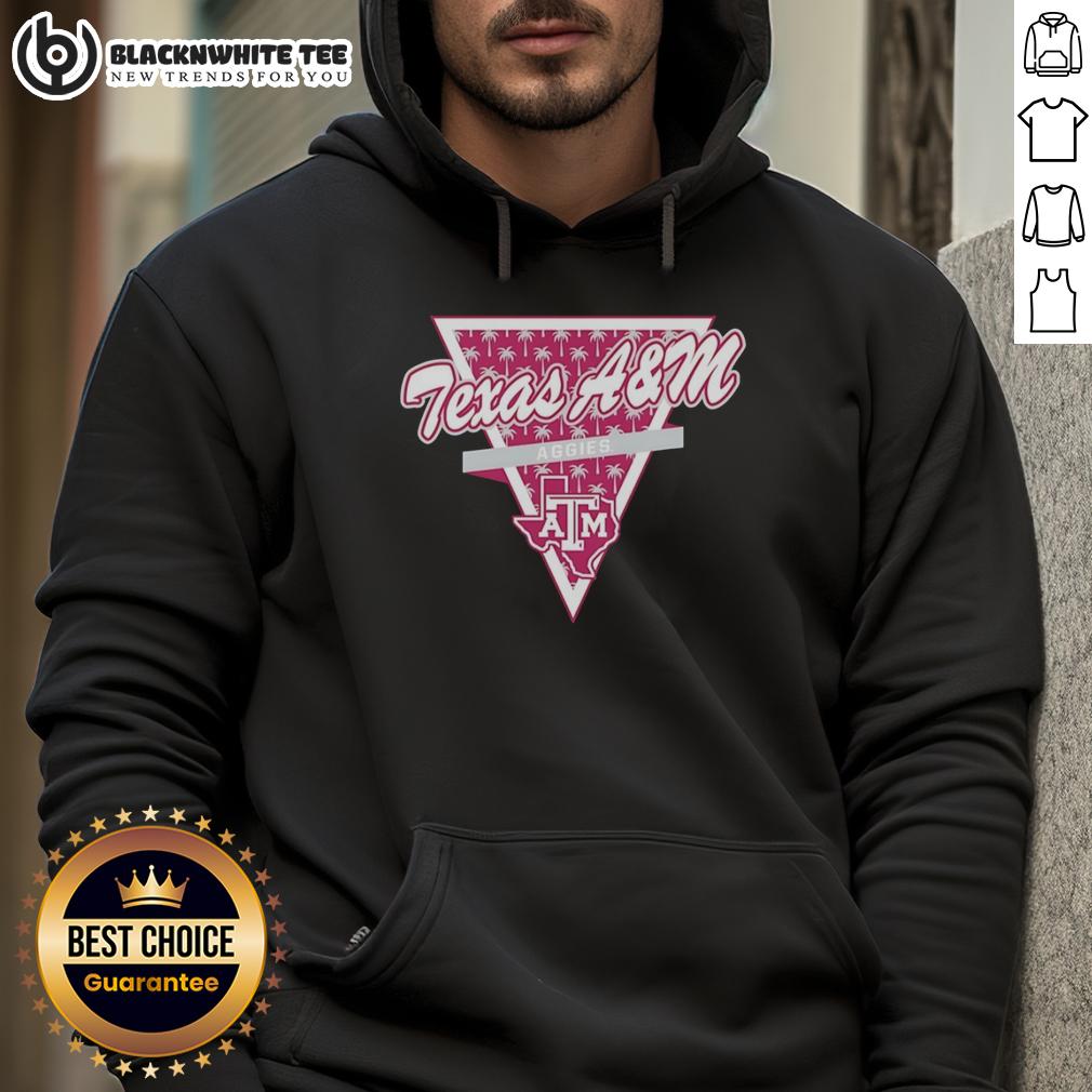Hot Texas A&M Aggies Football Palm Tree Pattern Inside A Triangle Logo Hoodie Alt Text: Hot Texas A&M Aggies football hoodie featuring a palm tree pattern inside a triangle logo, perfect for fans.