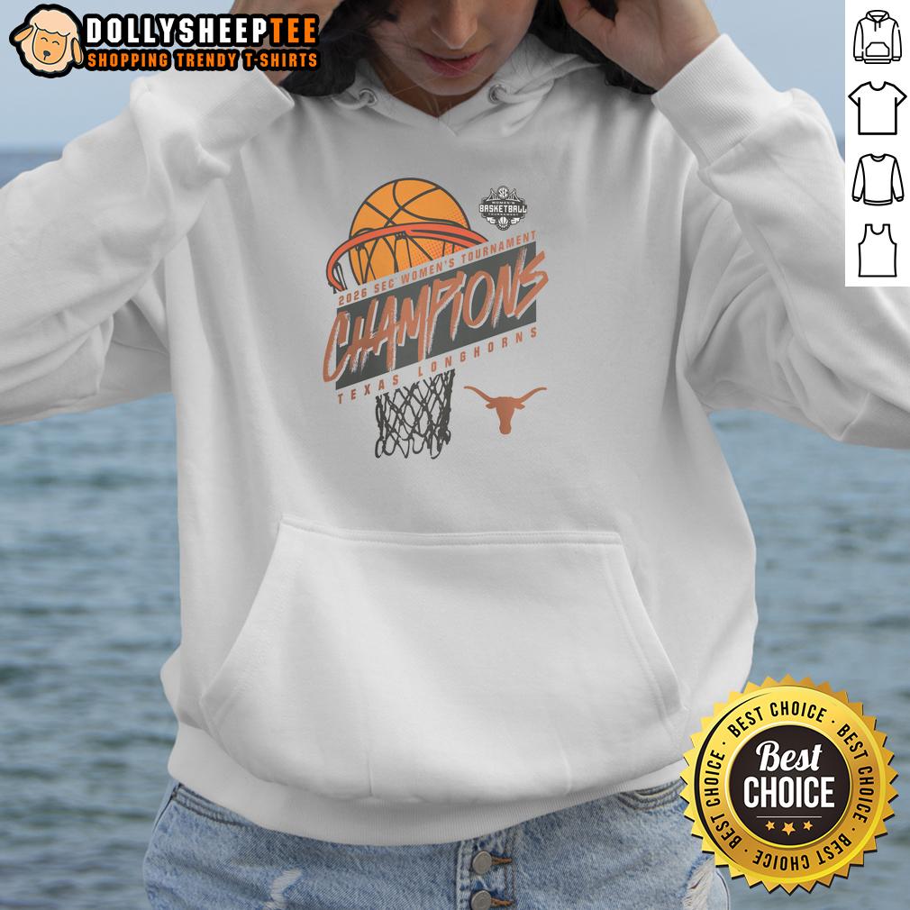 Hot Texas Longhorns 2026 Sec Women'S Basketball Tournament Champions Hoodie Hot Texas Longhorns 2026 SEC Women's Basketball Tournament Champions Hoodie showcasing team pride and victory.