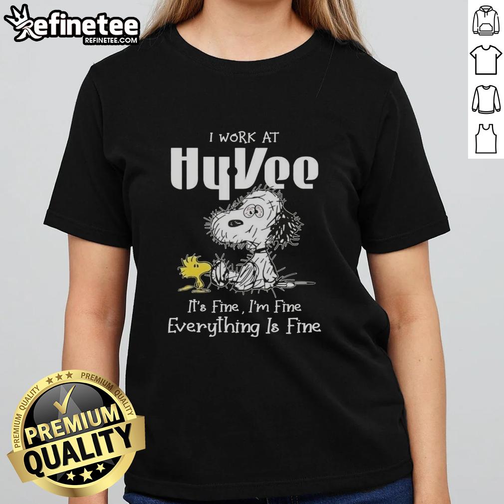 hot-tired-snoopy-i-work-at-hyvee-its-fine-im-fine-everything-is-fine-ladies-tee Alt Text: Hot Snoopy graphic on a ladies tee, featuring 'I work at Hy-Vee, it's fine, I'm fine, everything is fine' slogan.