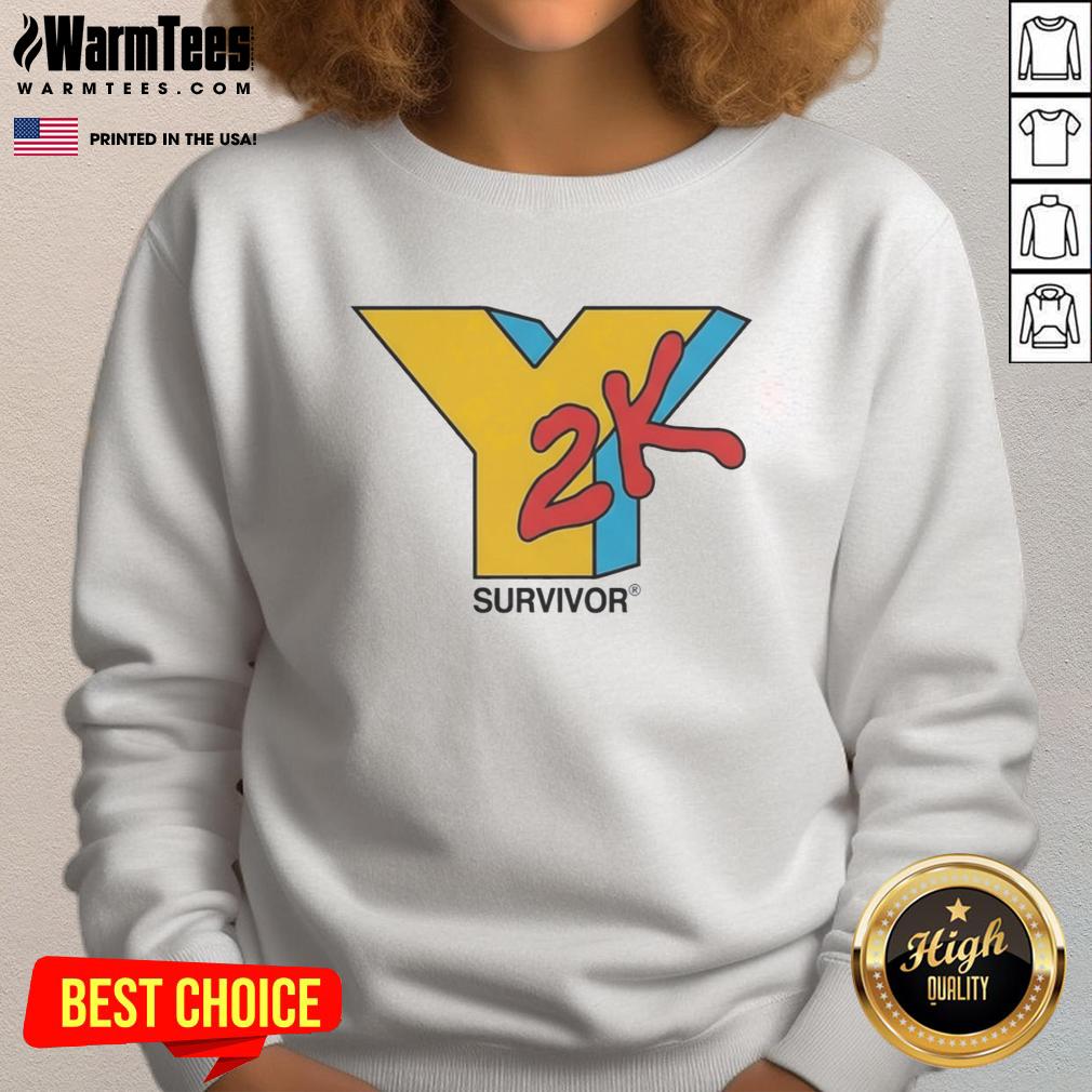 hot-y2k-survivor-logo-sweatshirt Alt Text: Hot Y2K Survivor Logo Sweatshirt featuring retro design and bold graphics perfect for nostalgic fashion lovers.