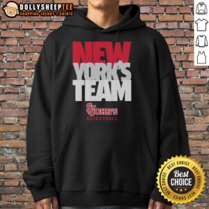 St. John's Red Storm hoodie featuring Original New York's Team text stack design, perfect for fans and stylish wear.