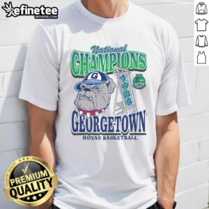 Official Georgetown Hoyas Past Champs Tourney Win T-Shirt featuring bold team logo and celebratory design for fans.